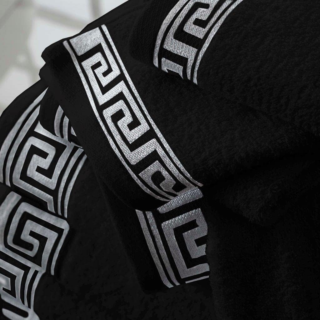 Greek Border Towel - Black