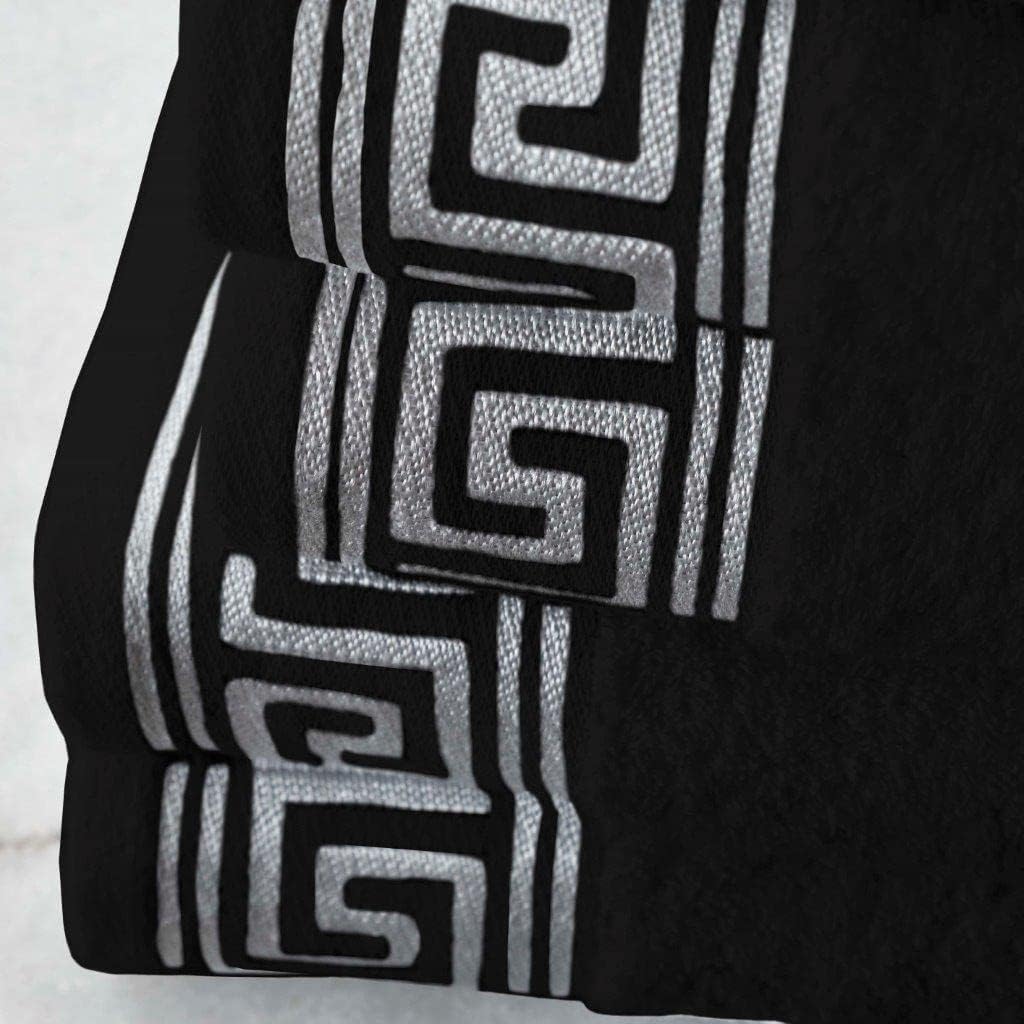 Greek Border Towel - Black
