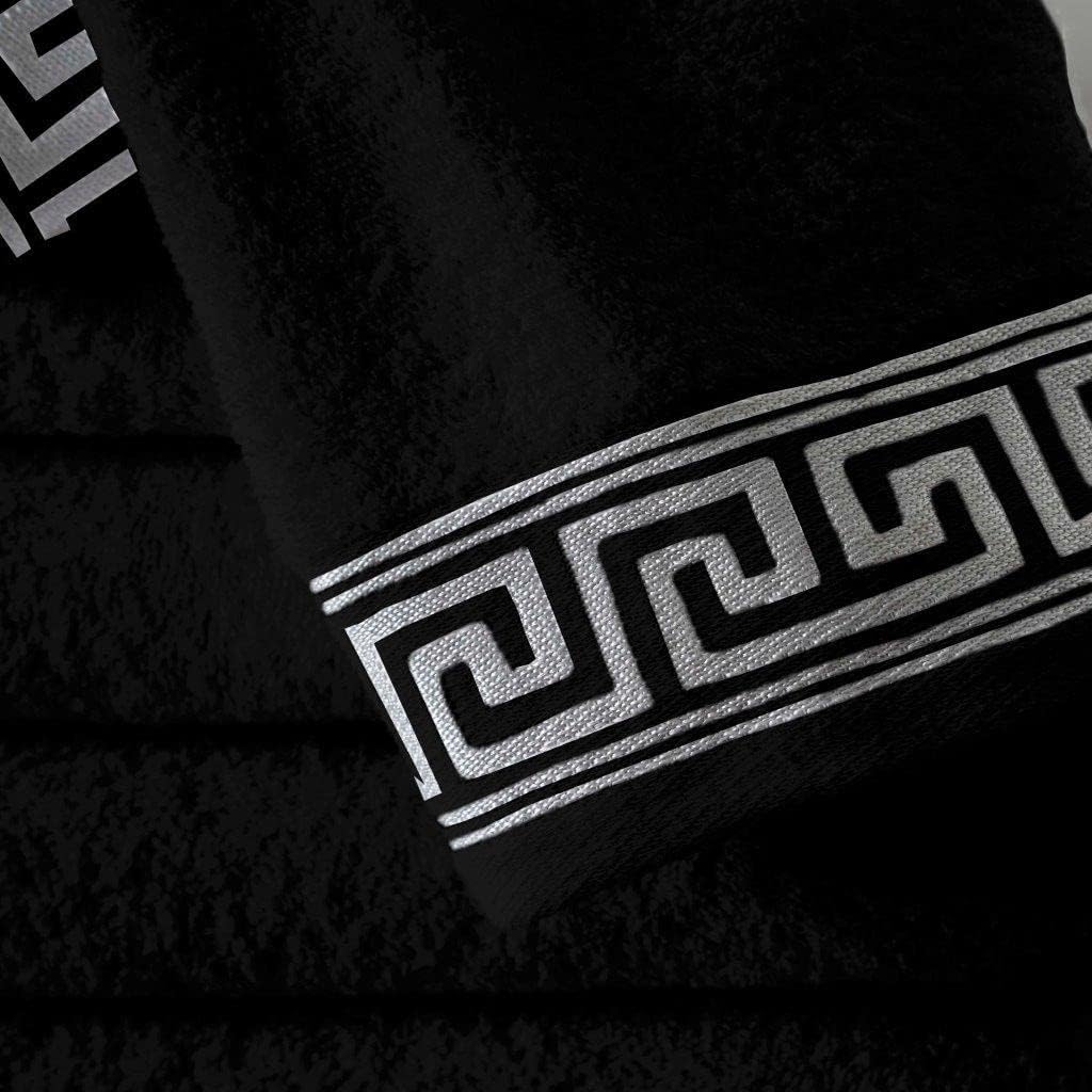 Greek Border Towel - Black