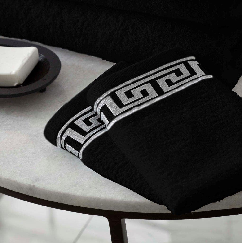 Greek Border Towel - Black