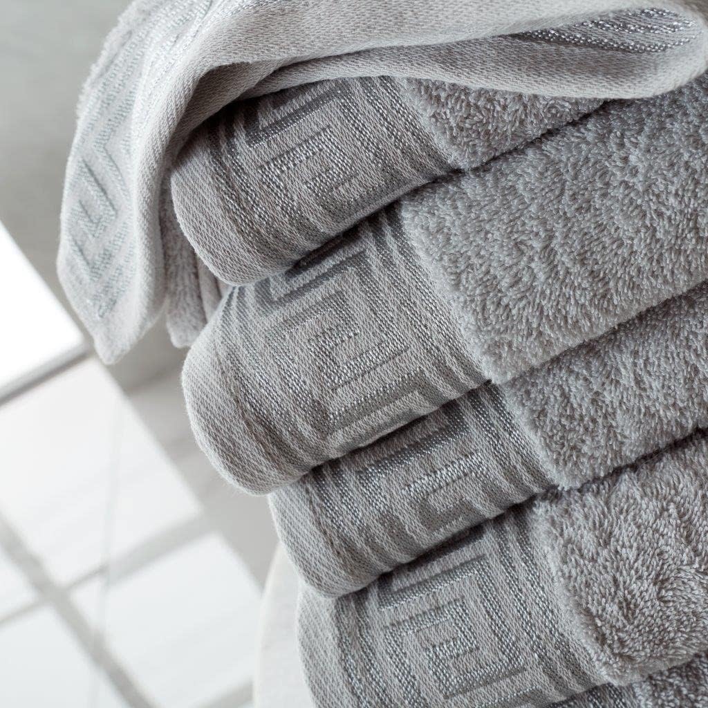 Greek Border Towel - Silver
