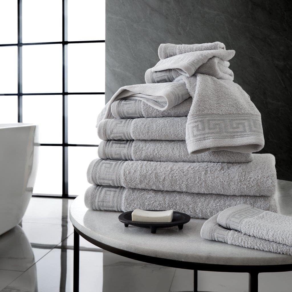 Greek Border Towel - Silver