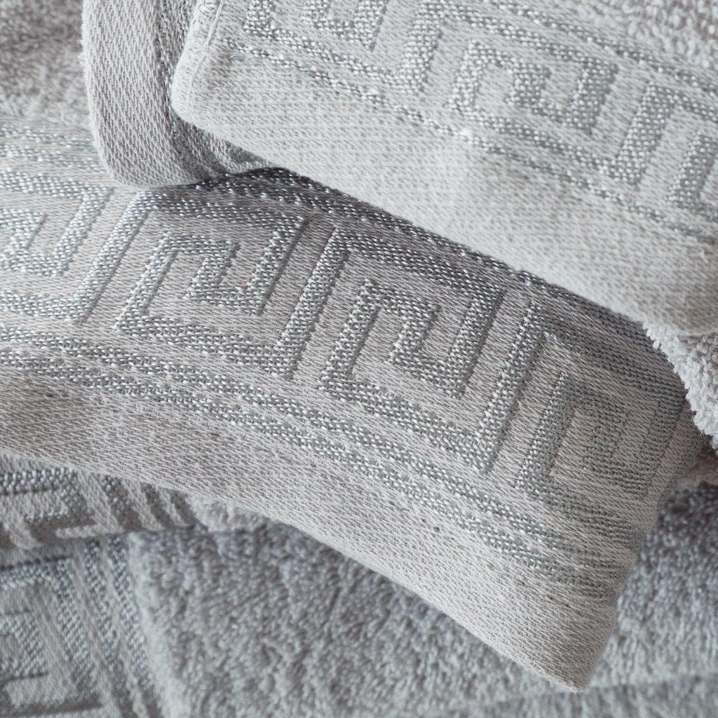 Greek Border Towel - Silver
