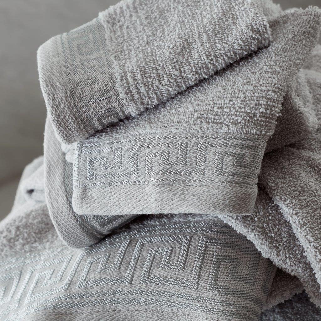 Greek Border Towel - Silver