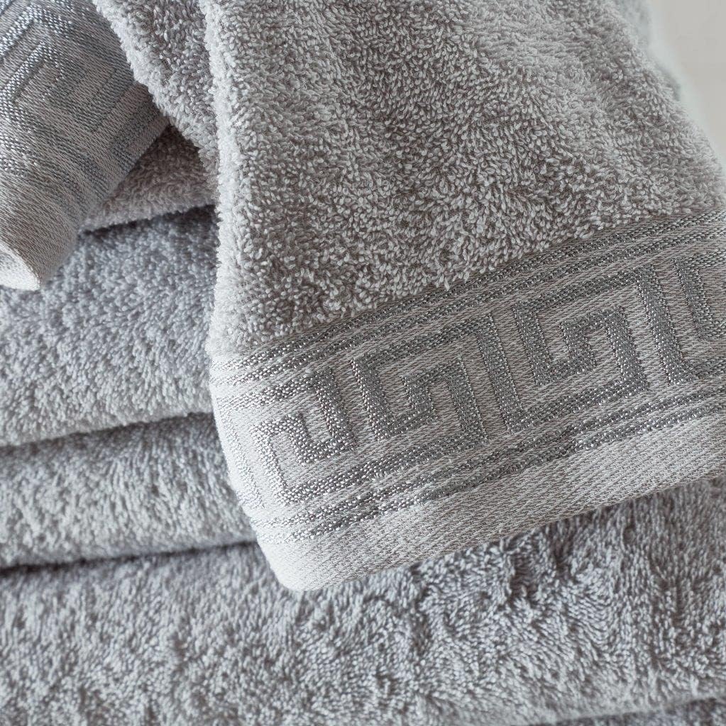 Greek Border Towel - Silver