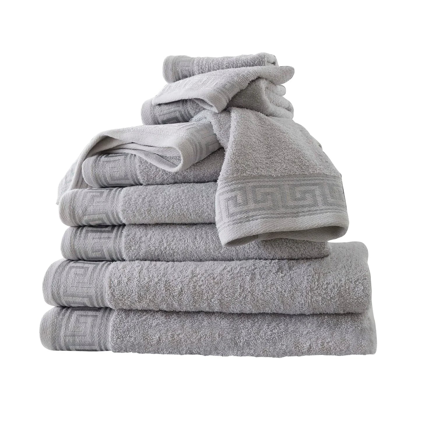 Greek Border Towel - Silver