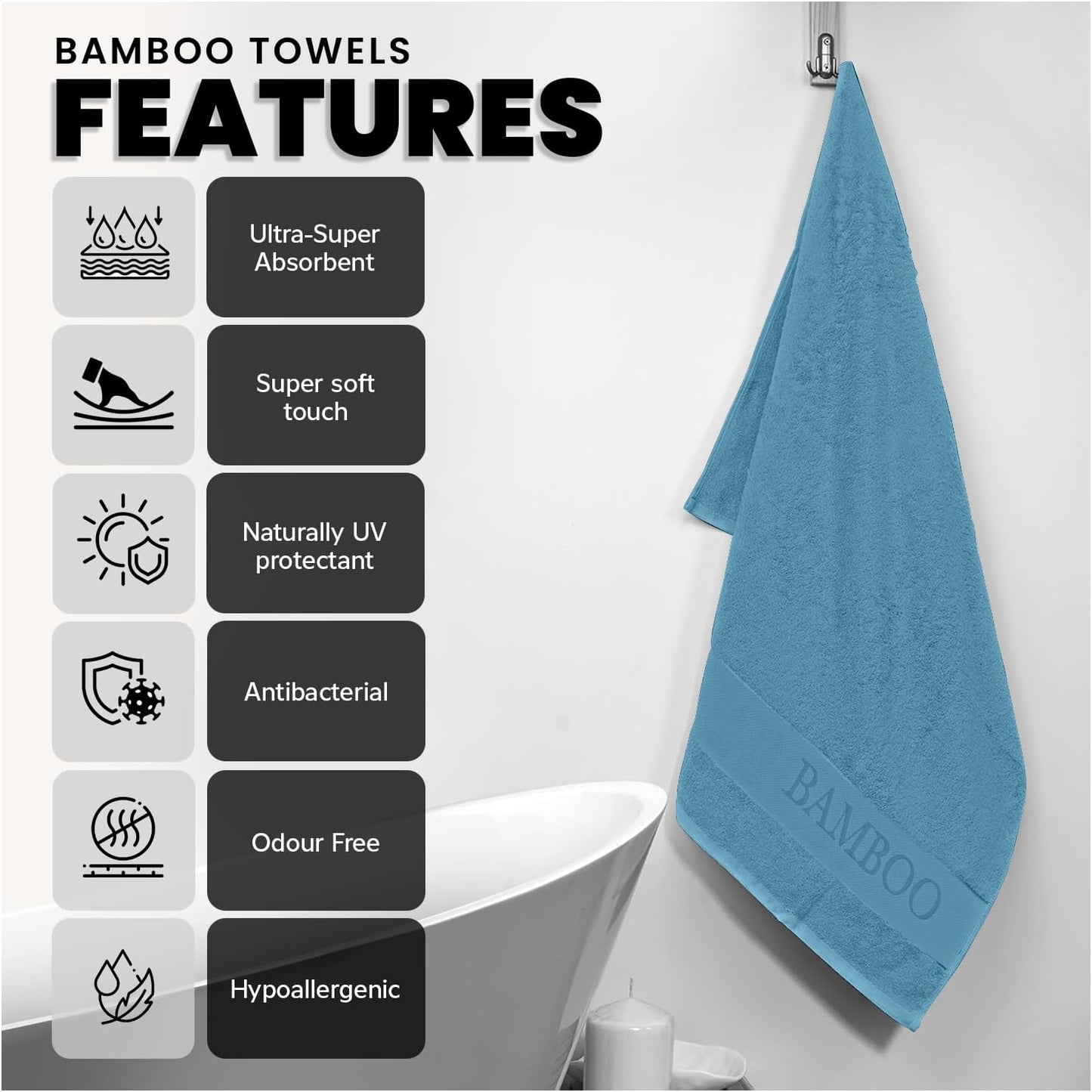 Premium Bamboo Towel - Blue